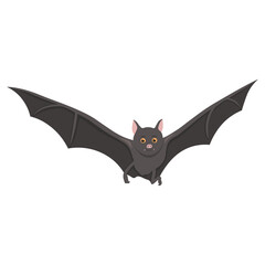 Cute Bat Illustration with Cartoon Design. Vector Character.
