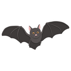 Cute Bat Illustration with Cartoon Design. Vector Character.