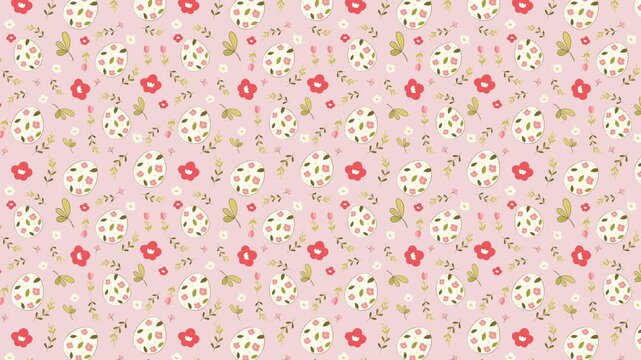 Easter egg pattern motion graphic seamless loop in paster color background