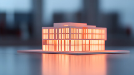 Obraz premium Showcasing innovative urban studio design architectural models in close-up view