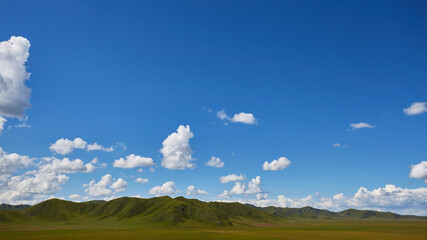 landscape with blue sky and clouds