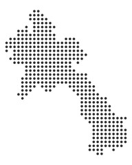 Fototapeta premium Dotted Laos map, black dot map of Laos