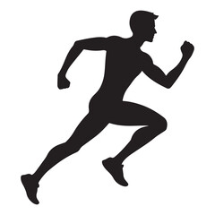 Silhouette Running Man Vector Illustration for Sport and Fitness Enthusiasts