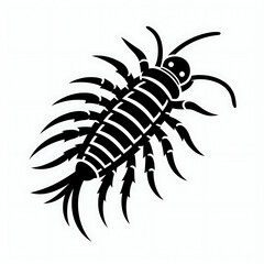 flat and minimalist Silverfish insects icon of silhouette image black shape vector illustration isolated on white background 12