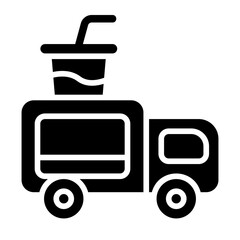 Bubble Tea Truck Solid Icon