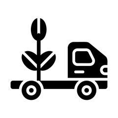 Hybrid Truck Solid Icon