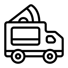 Pizza Truck Line Icon