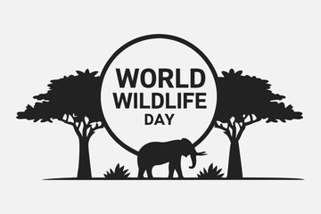 World wild life day abstract template with post poster or banner design 
