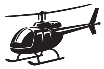 Helicopter Silhouette Vector Image for Aviation and Design Projects