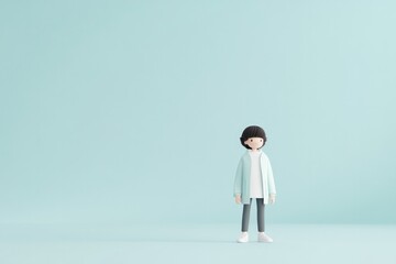 Obraz premium 3d character standing in blank and featureless environment with ample copy space above and around them for text or