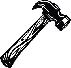 Modern and Stylized Hammer line art or silhouette vector illustration design