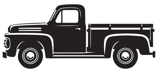 Silhouette of Classic Pickup Truck Vector Illustration for Automotive Enthusiasts © Creative Image  