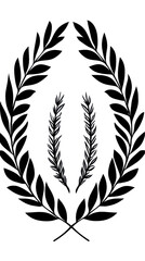 Obraz premium Stylized olive wreath symbolizing victory and achievement. transparent background