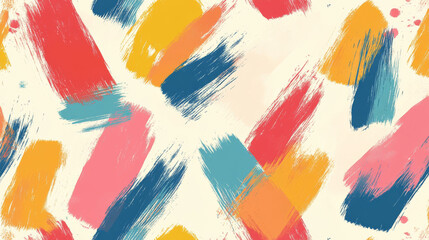 Obraz premium Colorful brush strokes create vibrant seamless pattern