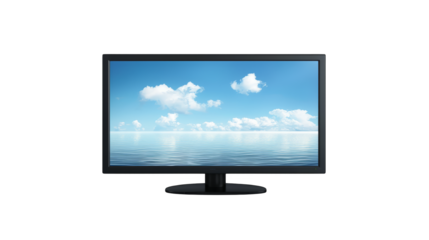 Stunning sky view on a television screen, perfect for backgrounds, presentations, and digital art