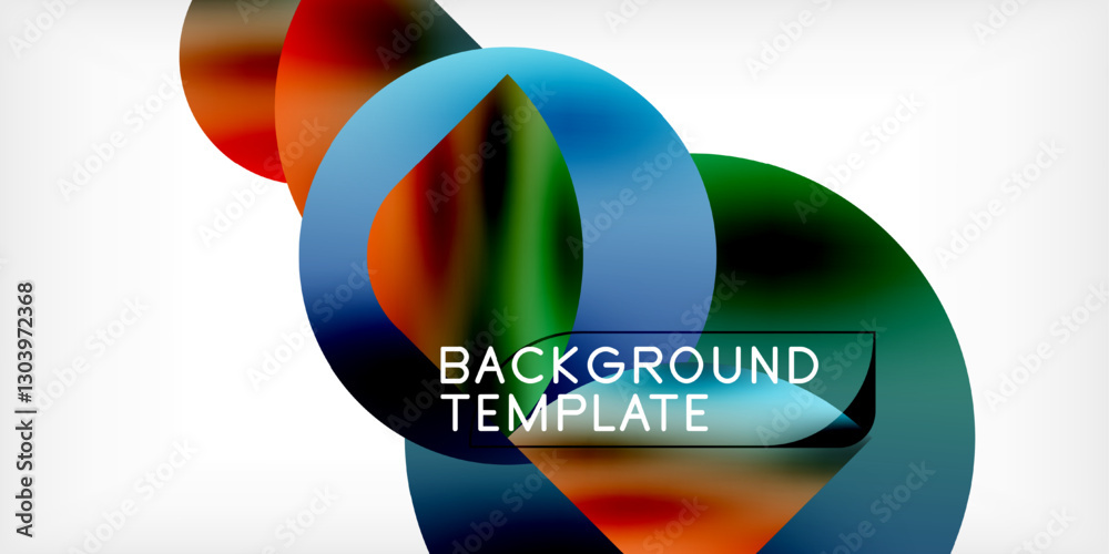 Poster Bright circles with shadows abstract background
