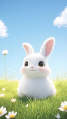 Fototapeta premium easter bunny and easter eggs