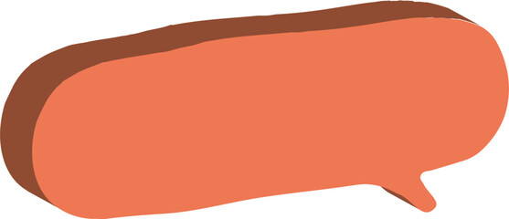 bulle de dialogue en relief orange,