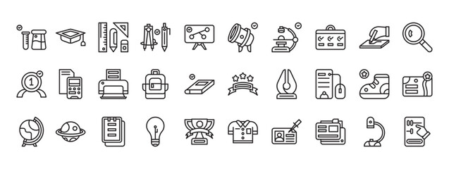 Diverse Educational Icons Representing Learning Concepts and Tools for Academic Success and Knowledge Acquisition