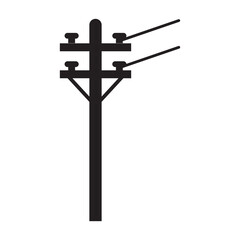 power pole icon, vector simple flat black trendyt style illustration for web and app..eps