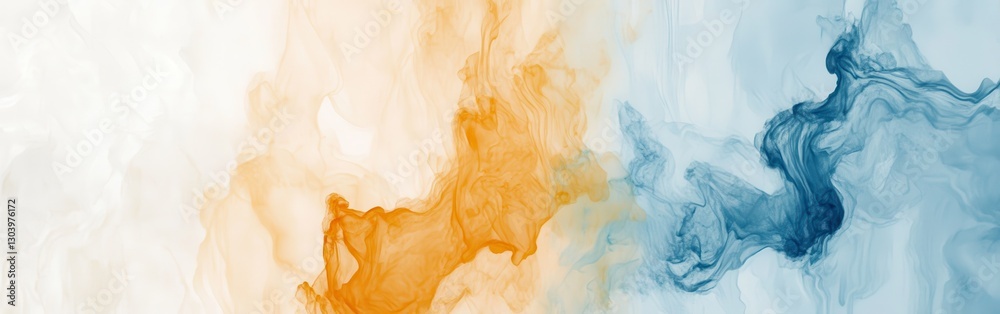 Aufkleber soft pencil strokes create pastel amber fragments blending into serene blue tones in an artistic exp