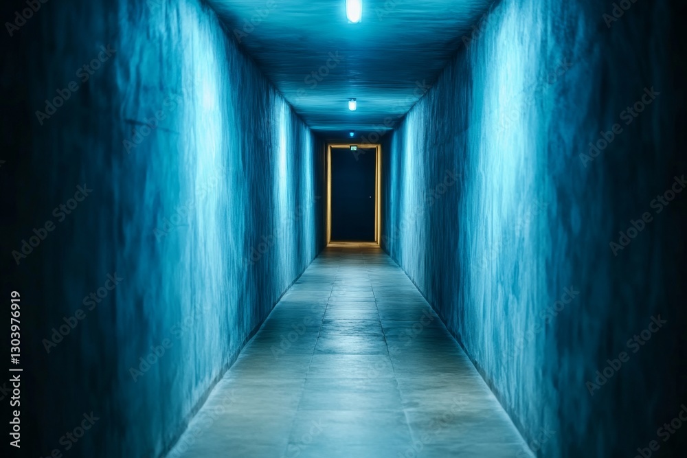 Poster a dark, abandoned city where only a single flickering light remains, powered by an unknown energy so