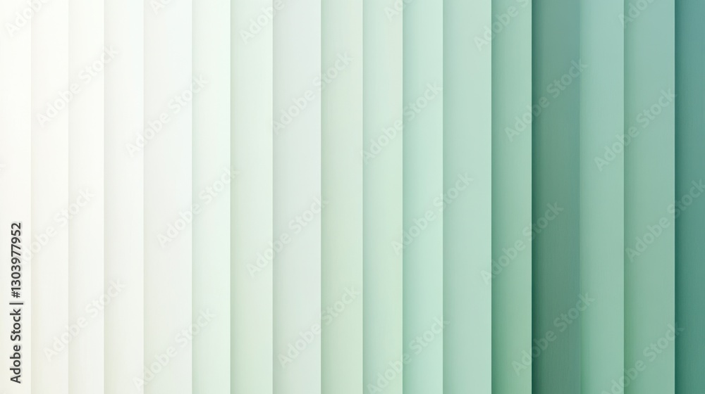 Poster Smooth gradient transition from pastel mint to light green with vertical stripes in a calming color palette
