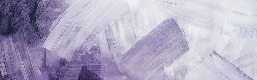 Poster exploration of abstract pencil strokes revealing a harmonious fusion of purples and whites in a text