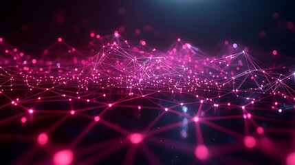 Naklejka premium Abstract network connections, digital landscape