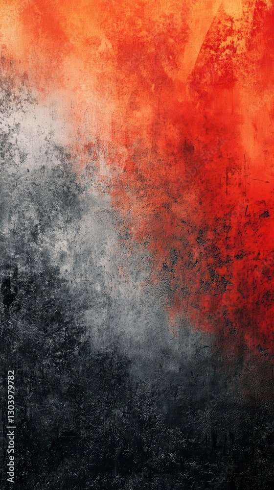 Aufkleber Striking gradient background transitioning from charcoal to fiery orange shades