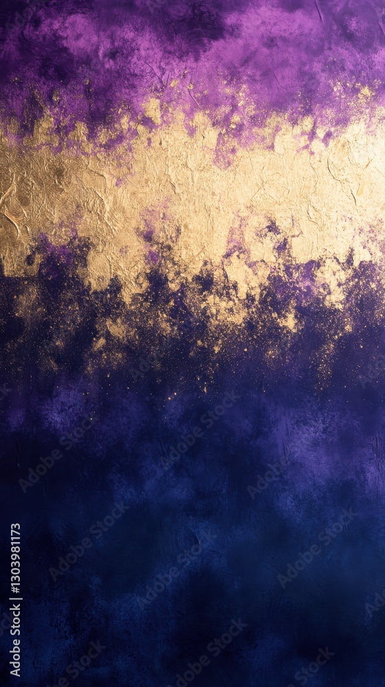 Poster Luxurious gradient of royal purple and deep navy creating an elegant atmosphere with a hint of gold accents