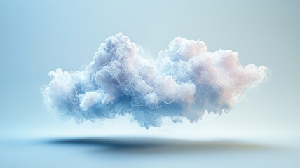 digital cloud visualization with abstract geometric patterns, representing data and technology