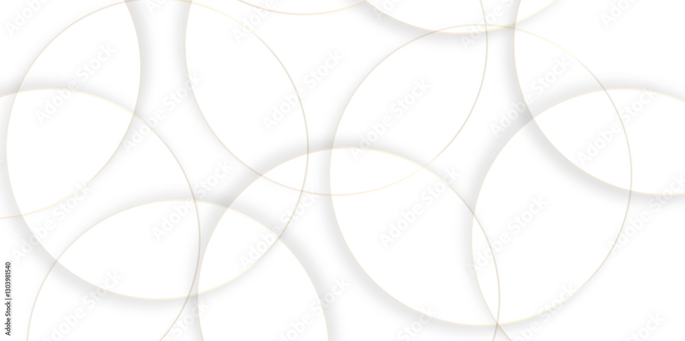 Fototapete Abstract background with circle white abstract geometric background with soft light white paper circles in design .Gray abstract. Modern design background for report and project presentation template.