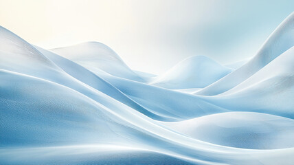 Obraz premium Futuristic abstract landscape with soft blue waves and smooth curves