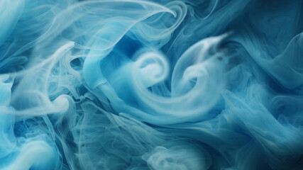 Smoke vortex. Ink spill. Blue spiral swirl storm flow art color fluid. Blend vapor stream abstract...