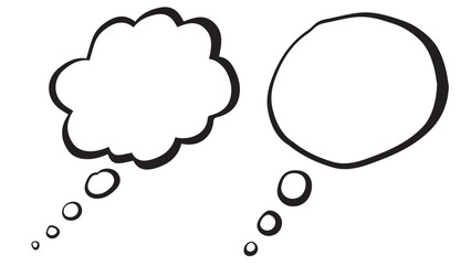 Black and white comic speech bubbles on a white background. Vector illustration