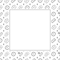 business frame. doodle startup square frame. business background