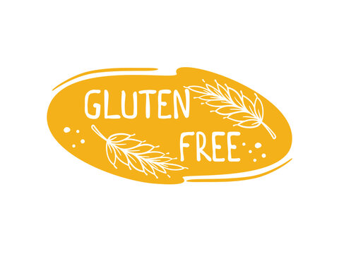 Cereal allergy and diet logo, gluten free icon, hand drawn icon