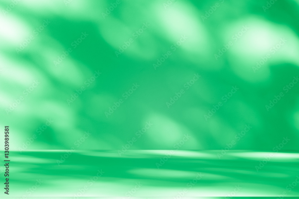 Aufkleber wall interior background, studio and backdrops show products. with leaf shadow from window color gre