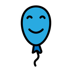Happy Balloon Vector Filled Icon Design