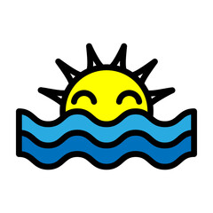 Sun rise Vector Filled Icon Design