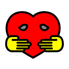 Emotional Hug Vector Filled Icon Design