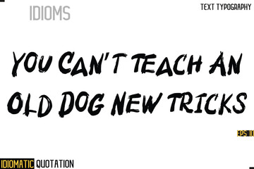Inscription Idiomatic Expression Typography Lettering- -   You Can’t Teach An Old Dog New Tricks