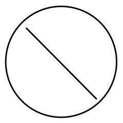  細くてシンプルな禁止マーク　黒