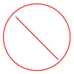  細くてシンプルな禁止マーク　赤