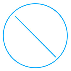  細くてシンプルな禁止マーク　青