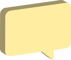 yellow paper speech bubble