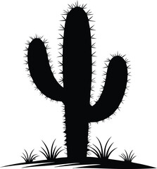 Cactus Silhouette Vector Design, Cactus Icon