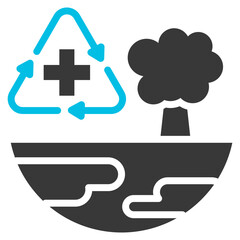 Environmental Health Glyph Blue Grey Icon