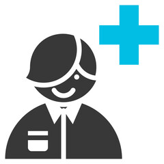 Adolescent Health Glyph Blue Grey Icon